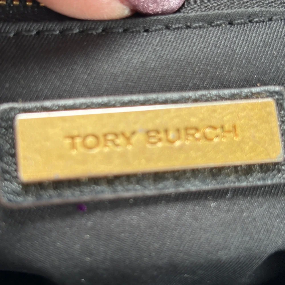 Tory Burch Thea Mini Backpack‎ Black Pebbled Leather Tassel Drawstring Bag